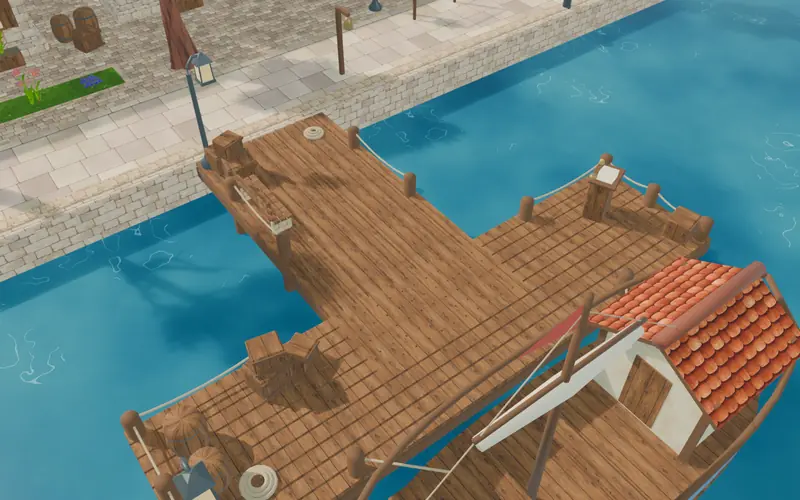 ภาพฉากในเกมจากผู้พัฒนา Revera Online: ท่าเรือและแม่น้ำ